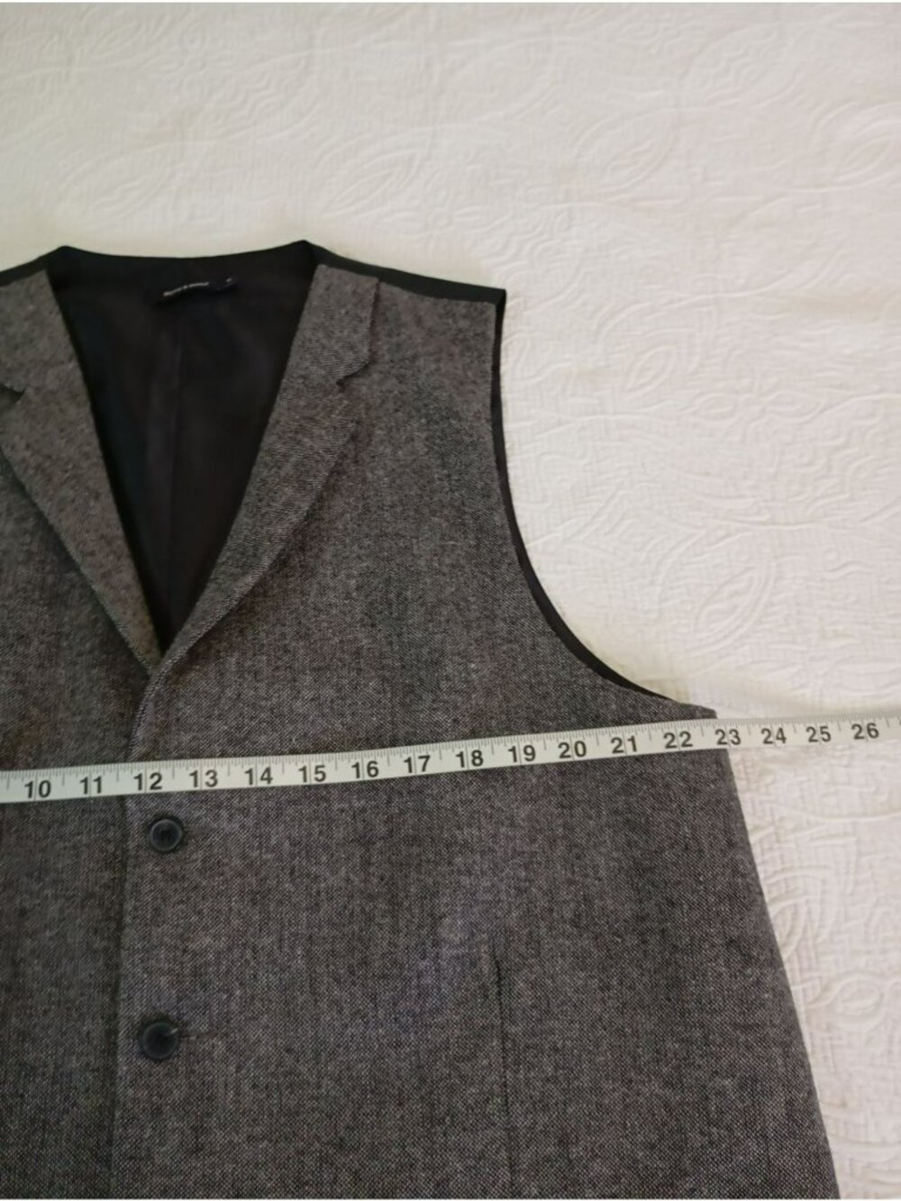 Ruth & Boaz Gray Tweed Formal Vest XL Wool Blend Adjustable Back Strap - Picture 7 of 9